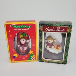 2 Cherub Angel Christmas Ornaments Christian Religious Ornaments